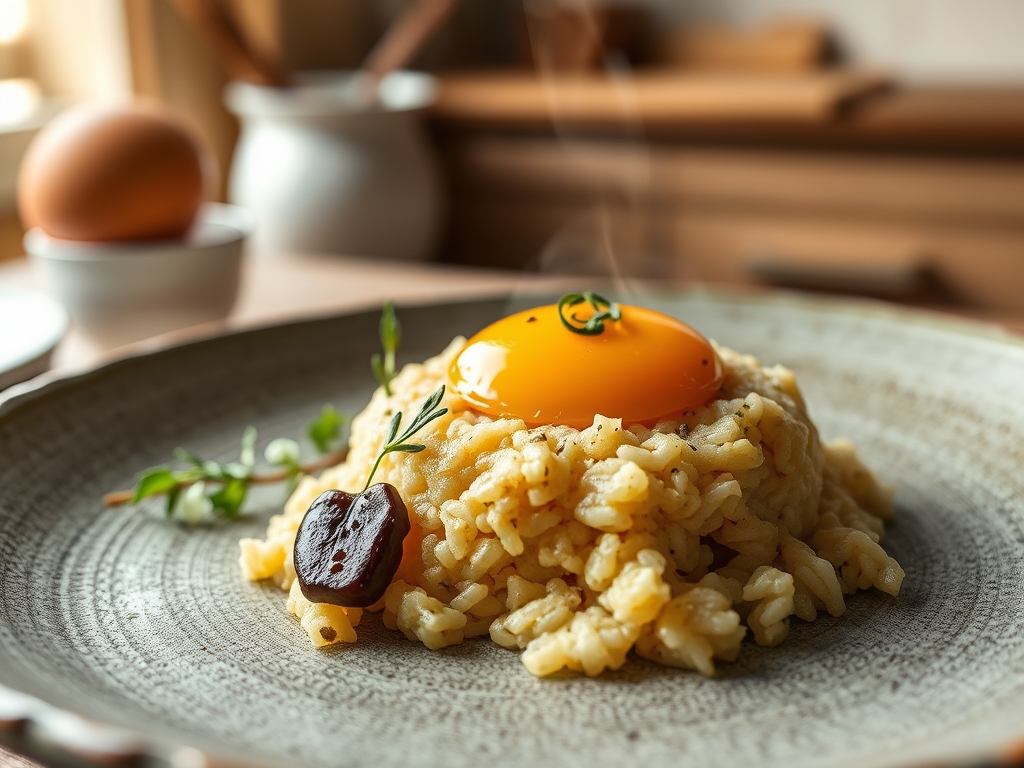 Arroz doce de tacho com gema de ovo