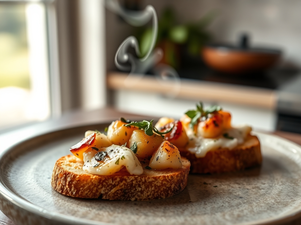 Bruschetta de sobras de bacalhau pro