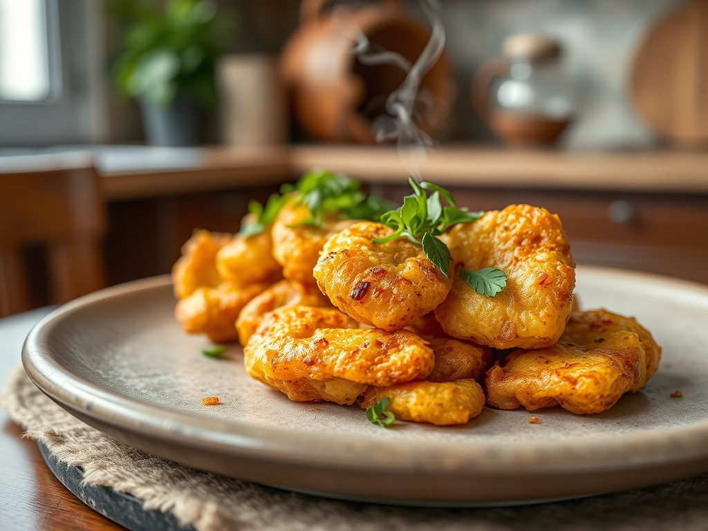 Filhós de abóbora fritas na lareira