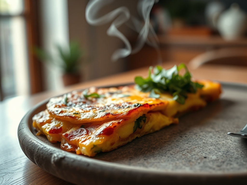 Frittata de batatas e ovos da capoeira