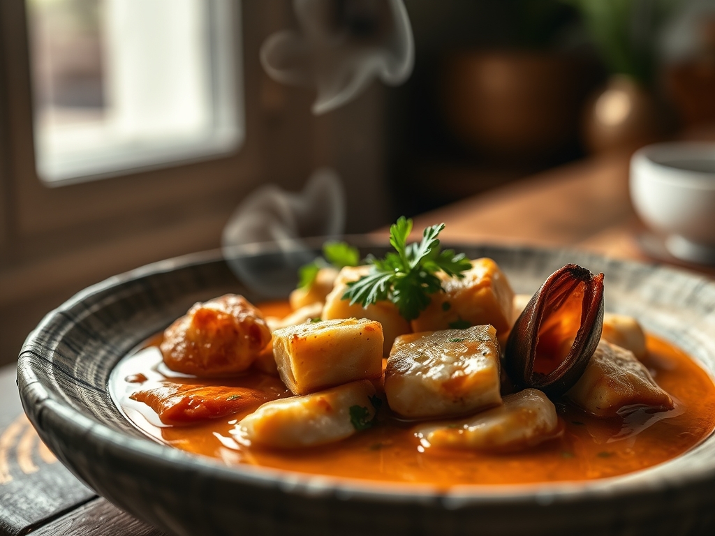 Sopa de peixe e marisco rústica real